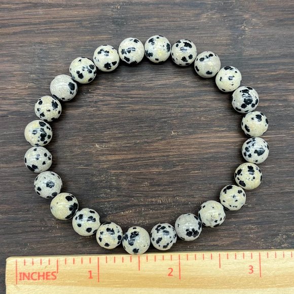 Dalmatian Jasper Gemstone Bracelet Handmade - Picture 5 of 5